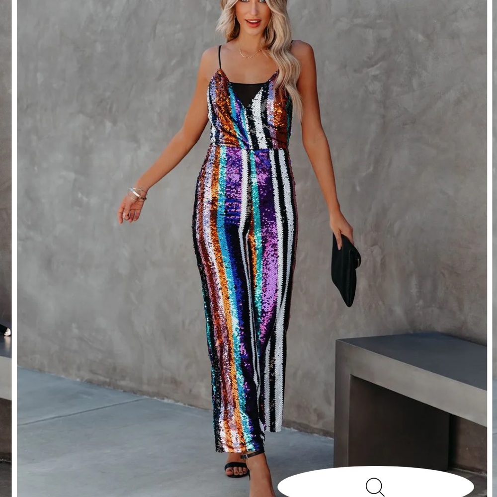 Vici Fashion Authority Sequin Jumpsuit NWT